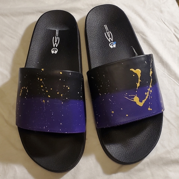Purple Faded Mens Slides - Picture 1 of 3